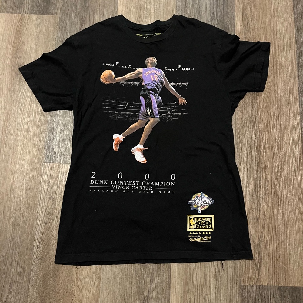 Mitchell & Ness Black Short Sleeve Tee with Colorful Graphic Design